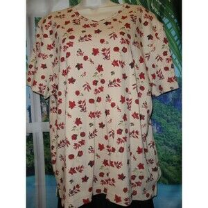 NEW by EMMA'S GARDEN, PRETTY MULTI-COLOR TOP, BLOUSE, SHIRT, SIZE XL V-NECK